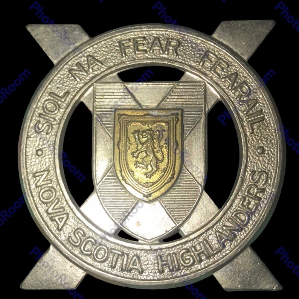 VINTAGE | RARE | Nova Scotia Highlanders Cap Badge | Silver & Enamel | Post WWII
